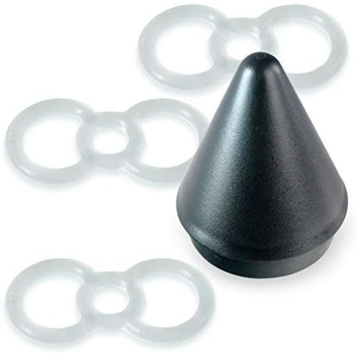 LeLuv Cock Rings Eyro Clear Silicone Bundle with Easyop 2.25 inch Loader Cone .5 inch Unstretched Diameter 3 Pack