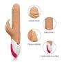 Realistic Dildo Thrusting Rabbit G-Spot Vibrator - Adorime Clitoris Vaginal Dual Stimulation Rechargeable Dildo Silicone Sex Toy for Women or Couples