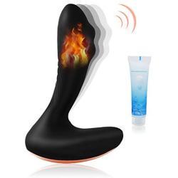 Vibrating Prostate Massager Anal Sex Toys - Adorime Heating Silicone Anal Vibrator Butt Plug with 7 Stimulation Patterns for Men Masturbator 