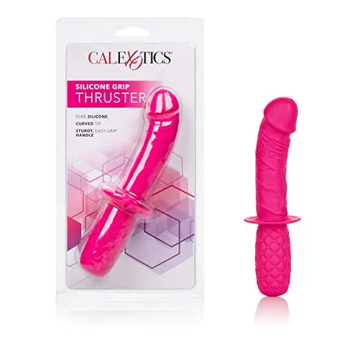 CalExotics Grip Thruster Probe – Waterproof G Spot Dildo for Women – Adult Silicone Dong Sex Toy for Couples - Pink CalExotics Grip Thruster Probe – Waterproof G Spot Dildo for Women – Adult Silicone Dong Sex Toy for Couples - Pink