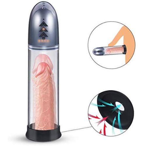 Automatic Penis Vacuum Pump for Men, Fovel Cock Enlarger with 4 Suction Intensities for Stronger Bigger Erections Improve, Rechargeable Male Enhancing Masturbator Sex Toy with Cylinder & Scale