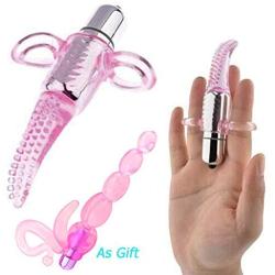 Finger Vibrant Licking Toy for Couple - Silicone Wonderful Finger Massager Stimulation Vibrating Waterproof Body Massager Toys(2Pcs/Set)