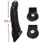 ARNDRE Reusable Sleeve for Men Realistico Extender Enlargement 9 INCH Large Black