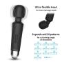 Wand Massager with 20x Magic Multi-Speed Vibrations, Cordless, Waterproof, Personal Handheld Electric Massager for Neck Shoulder Back Body Massage, Sports Recovery Muscle （Black Mini）
