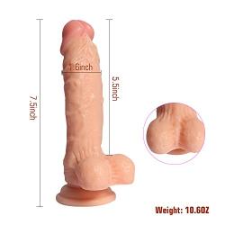 Realistic Ultra Dildo, iMiMi 7.5 Inches Penis Lifelike Soft Dildo for Beginner, Waterproof Penis Cock with Hands-Free Strong Suction Cup for Anal Play, Vaginal G-Spot and Masturbation（Flesh）