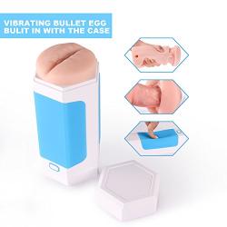 Male Masturbator Cup Vibrating Sex Toys, SHEQU Realistic Vagina Vibrating Masturbation Stroker with 10 Vibrations Mode Pocket Pussy Cup Built in Porn Star Moaning USB Rechargeable for Men(Sexy Lucy)