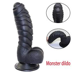 Dildo Anal Plug with a Powerful Sucker G spot/Anal Stimulation Monster Bump Stimulation Beginners Female Extra Long Thicken Firm Handsfree Relax Massager Toys