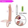 ARIRRA Strap On Dildo Double Penetration Clitorial Stimulation Penis Anal Dildo - Flesh Color