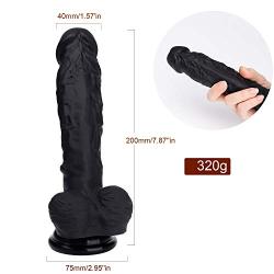 WLPLODS 7.87-inch Realistic Silicone DD&lő Body Relaxation Waterproof Massage no Hands Female Beginner WLPLODS (Color : Black)