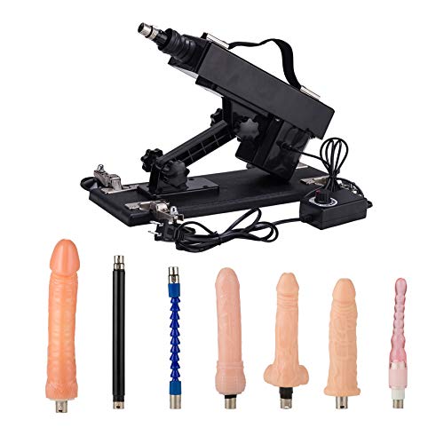 Y-Not Automatic Love Sex Machine Gun Sex Toys Masturbation for Women and Men Fast Pumping and Thrusting Multispeed Telescopic Free Dildo Retractable with 7 Attachments Black