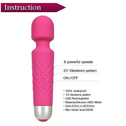 Clitoris Stimulator Clitoral Vibrator for Women,Mini 20 Vibration Patterns + 8 Speeds Rechargeable Wand Massager Adult Sex Toys,Wireless & Waterproof (Pink)