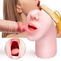 YYOJ Masturabation for Men, Masturbator Blowjob deep Throat Soft Teeth Tongue Stimulator Oral Erotic Sex Toys Toys4 Male Toy Porn Adult Penis Sensuality Store Pussy, Gifts for Him 16x8.5x7.5cm