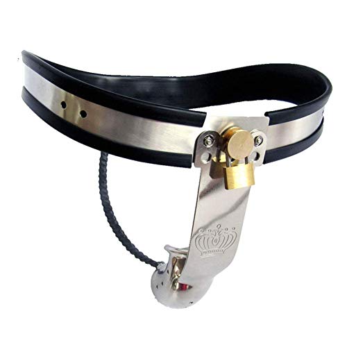 Mgcrlife Male Chastity Belt Stainless Steel Chastity Device with Breathable Cock Cage BDSM Sex Toys for Men Penis Lock,Waist70~76Cm