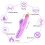 G Spot Clitoral Vibrator, Waterproof Soft Silicone Licking Tongue Vibrating Dildo Oral Massager Vagina Stimulator Sex Toy with Heating Function, Purple
