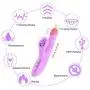 G Spot Clitoral Vibrator, Waterproof Soft Silicone Licking Tongue Vibrating Dildo Oral Massager Vagina Stimulator Sex Toy with Heating Function, Purple