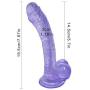 DJKFHIU 7.67 inch Soft Flexible Dîldɔs with Suction Cup for Hands Free Play DJKFHIU (Color : Purple)