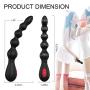 Vibrating Anal Beads Vibrator Butt Plug, Flexible Silicone 9 Speeds Waterproof Prostate Massager Anal Stimulator Sex Toy for Men, Women and Couples