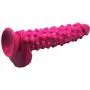 FAAK Silicone Bumpy Dildo G-Spot Novelties Female Masturbator Soft Flexible Adult Toy Cock with Suction Base Waterproof (Pink)