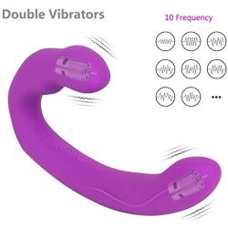 NVXYP Remote Double-Head Vìbrǎtòr,10 Frequency Waterproof Mute Stick Màssàgèr for Female Sǎme-Sex