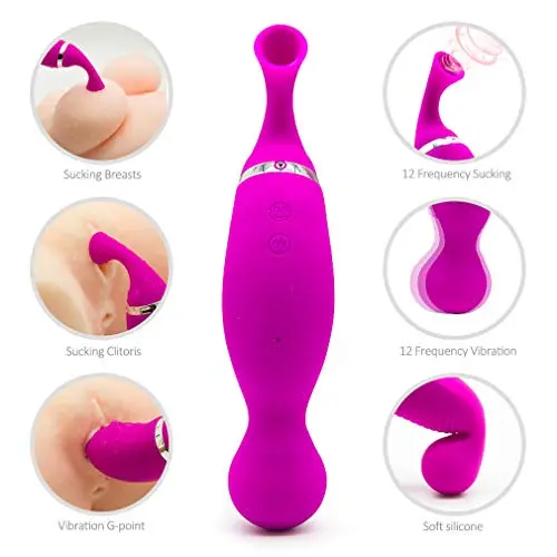 Cli^torial Sucking Toy for Women,12 Sucking Modes Tongue Vibrating Toy & Simulator with 24 Speed Vibration T-Shirt