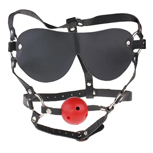 Zcargel New Sex Toy Fetish Leather Headgear Slave Breathable Ball Gag Bondage Sm Bdsm Full Head Harness Slave Mask Gag Muzzle Bondage Unisex Zcargel New Sex Toy Fetish Leather Headgear Slave Breathable Ball Gag Bondage Sm Bdsm Full Head Harness Slave Mask Gag Muzzle Bondage Unisex