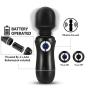 Mini Wand Massager, REVO Personal Handheld Massager with 7 Speeds, Waterproof & Cordless, Portable Electric Massage Wand for Back Neck Shoulder, Luxury Black