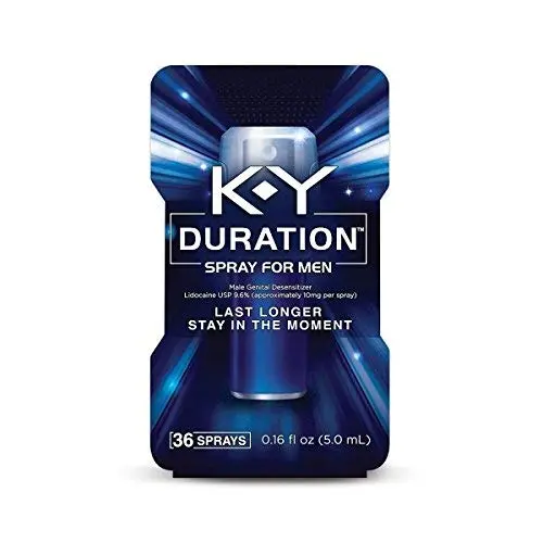 Duration Spray for Men, K-Y - Male Genital Desensitizer Spray to last longer, 0.16 fl Oz., 36 Sprays/0.16 Made With Delay Lube for Men To Help Men Last Longer In Bed Duration Spray for Men, K-Y - Male Genital Desensitizer Spray to last longer, 0.16 fl Oz., 36 Sprays/0.16 Made With Delay Lube for Men To Help Men Last Longer In Bed