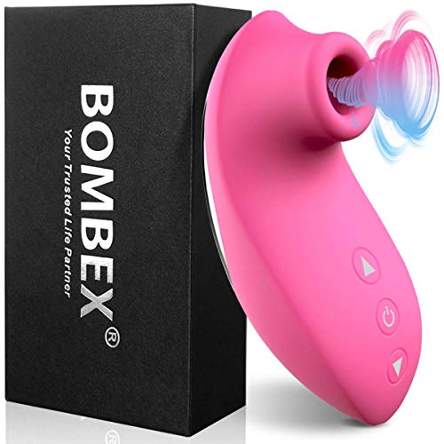 BOMBEX Clitoral Sucking Vibrator - Clit Sucker with 10 Frequencies| Waterproof Rechargeable Nipple Stimulator| Oral Sex Simulator Sex Toy for Women