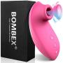 BOMBEX Clitoral Sucking Vibrator - Clit Sucker with 10 Frequencies| Waterproof Rechargeable Nipple Stimulator| Oral Sex Simulator Sex Toy for Women