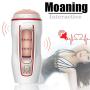 Male Masturbator Cup with Girl Moaning Interactive, Adult Sex Toys for Men with 10 Thrusting Modes 4D Realistic Vagina Pocket Pussy Automatic Stroker Masturbation USB Rechargeable Easy Clean