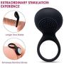 Powerful Vibrating Cock Ring Vibrator - Waterproof Rechargeable Penis Ring - SVAKOM Tyler Full Silicone Clitorial Vibrators Vibes Stimulators for Female - Sex Toy for Male or Couples, Black