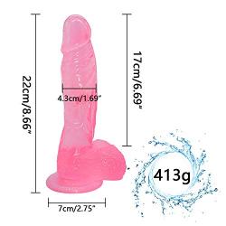 MXJYB 8.86 Inch Soft Dîcks Lifelike Tool Relax Massage Wand for Women MXJYB (Color : Pink)