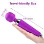 Sexy Slave Rechargeable and Waterproof Silicone Vibrator - 10 Function - Cordless Neck & Shoulder Portable Wand Body Massager,Best for Men,Women or Couples,Purple