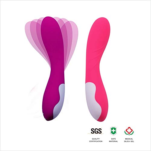 Bibida Rechargeable Lifesize Handheld Personal Wand Massager by VibeMax: Wireless & Waterproof - Powerful Multi Speed Vibration - Whisper Quiet - Cordless - Mini - Pink