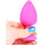 Big & Pretty Anal Sex Butt Plug - Silicone Toy - Clear Jewel - Small Large