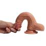 Double-layered Dildo Realistic Liquid Silicone Penis With Strong Suction Cup, 7 Inch