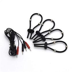 Electro Sex Toys Electronic Pulse Massager Electro Stimulation Steel Ball Penis Ring Electric Shock Cable for TENS/EMS Massage