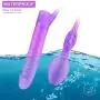 Inflatable Vibrating Dildo with 3 Speeds 4 Strong Vibration Modes Dual Motor for Intense Stimulation, PALOQUETH Waterproof Clitoris Vibrator with Bunny Ears Realistic Shaft Hand Bulb for Women