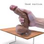 MEIJUNMAWEI 8.26inch Female Realistic Dìdlo with Suction Cup Hands-Free Flexible Toy-(Brown)