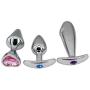 Eastern Delights 3 pcs Metal Jeweled Anal Butt Plugs, Anal Sex Toys Trainer Kit for Beginners