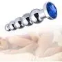 5 Balls Metal Anal Beads Blue Jewelry Butt Plug Anal Trainer Toys Fetish Kinky Sex Love Tools for Couple Lover Sexbaby