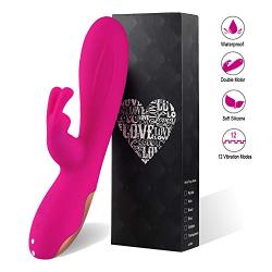 Waterproof USB Magnet Charging Wand Massager, With 12 Powerful Vibration Frequencies, Muscle Handheld and Sports Recovery - Rose Red