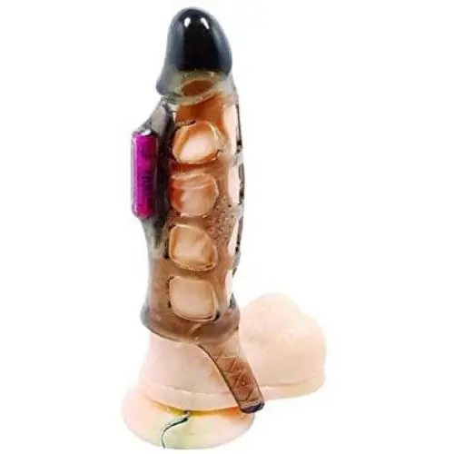 Sexbaby Reusable Vibrating Penis Sleeve Cock Ring Erection Enhancer (Black) Sexbaby Reusable Vibrating Penis Sleeve Cock Ring Erection Enhancer (Black)