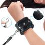 Portable Fetish Bondage Kit with 4 Adjustable Furry Ankles Wrists Cuffs for Beginners Couples Sex, PALOQUETH BDSM Bed Restraint Sets with 4 * 5 Feet Cotton Ropes for Sofa Chair Table Bind up