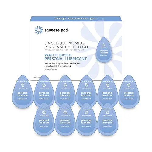 Squeeze Pod Water-Based Personal Lubricant – 10 Single-Use Pods – Leakproof, Discreet, Portable & TSA Travel Size. Hypoallergenic Lube for Women, Men, Couples. Natural Feel, Long Lasting WPL5 Squeeze Pod Water-Based Personal Lubricant – 10 Single-Use Pods – Leakproof, Discreet, Portable & TSA Travel Size. Hypoallergenic Lube for Women, Men, Couples. Natural Feel, Long Lasting WPL5