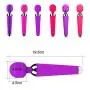 Powerful Hand Held Magic Massager Vibrating Cordless Personal Body Therapeutic Silicone Wand Massager with 8 Speeds and 20 Mode (Purple 2)