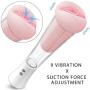 Soft Silicagel Piston Cup Automatic Sucking Electronic Massage Cup with 9 Vibration Pocket Puss-ey Stroker, USB Charging Pussy Male Strong Sucking Vibrating Toys for Men Sexy Underwear for Men