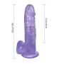 Bfucky 7.87 Inch Huge Dick Pénis Waterproof Silicone Massager with Strong Suction Cup (Purple of Love) Bfucky