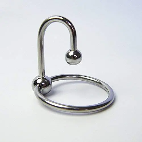 HuntGold Stainless Steel Cock Head Penis Ring Urethral Plug Erection Enhancer Delay Premature Ejaculation Dia. 28mm HuntGold Stainless Steel Cock Head Penis Ring Urethral Plug Erection Enhancer Delay Premature Ejaculation Dia. 28mm
