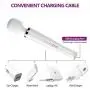 Shcasa Cordless AV Wand Massager, Powerful Handheld Neck Shoulder Massager with 10 Strong Frequency Vibration Modes (White)